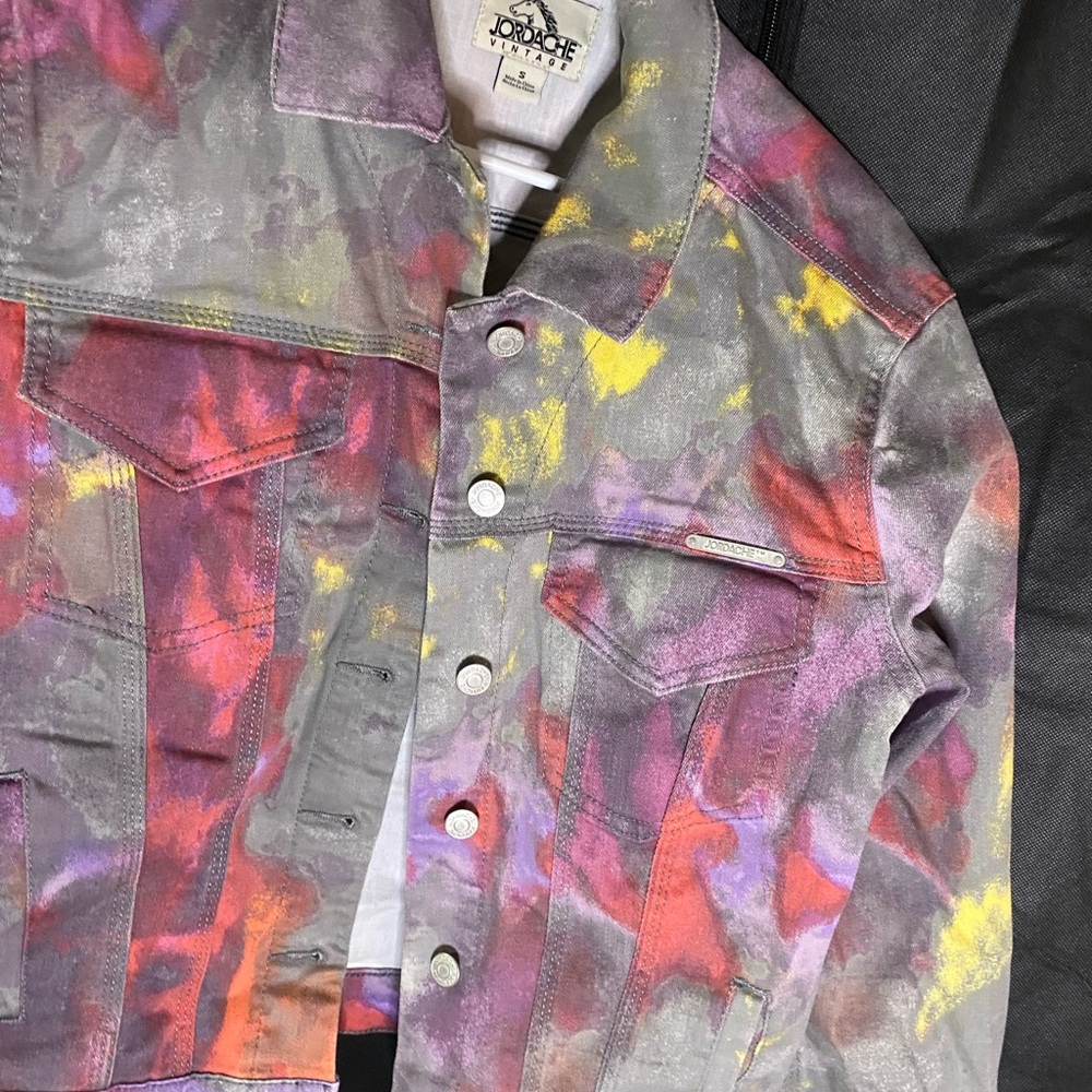 Colorful Splatter Denim Jacket - Picture 13 of 17